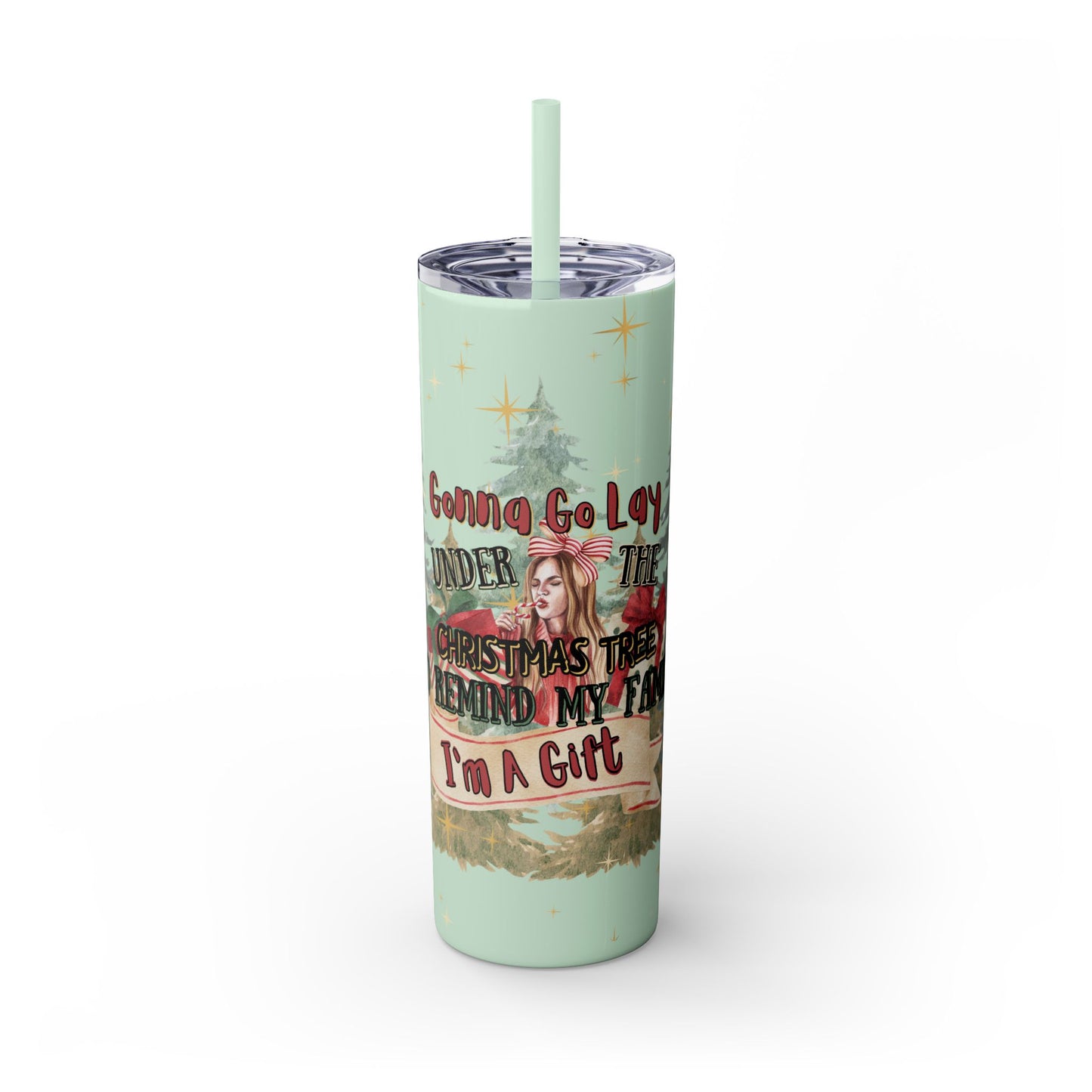 Christmas Skinny Tumbler with Straw, 20oz