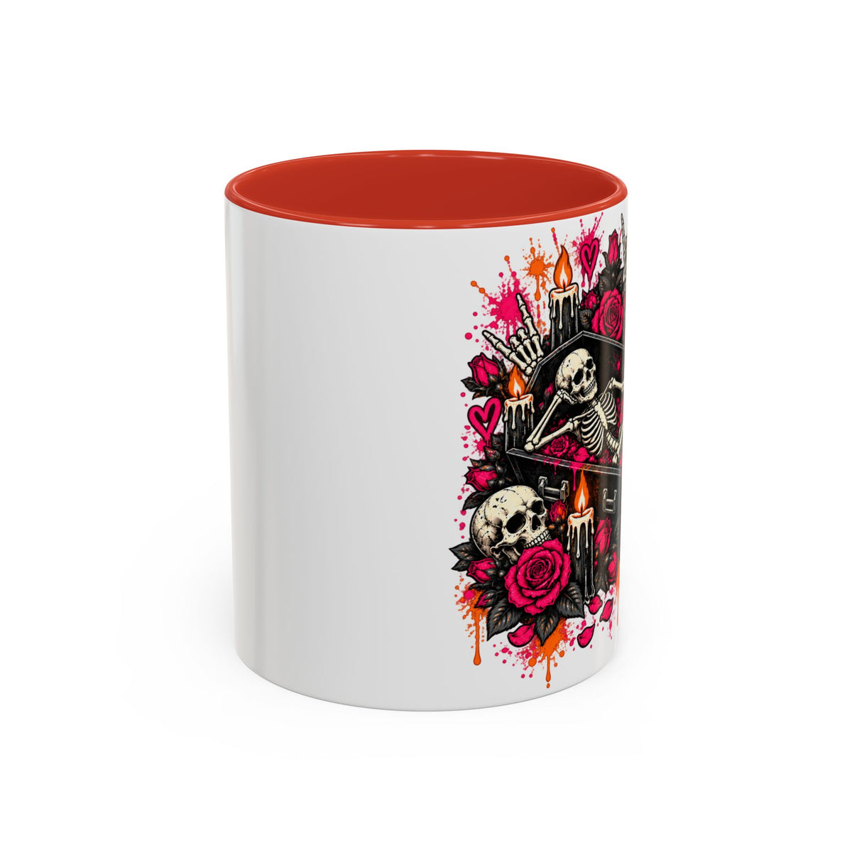 Dead & Unbothered Coffee Mug | Gothic Skeleton Ceramic Mug by Subbin4Sanity