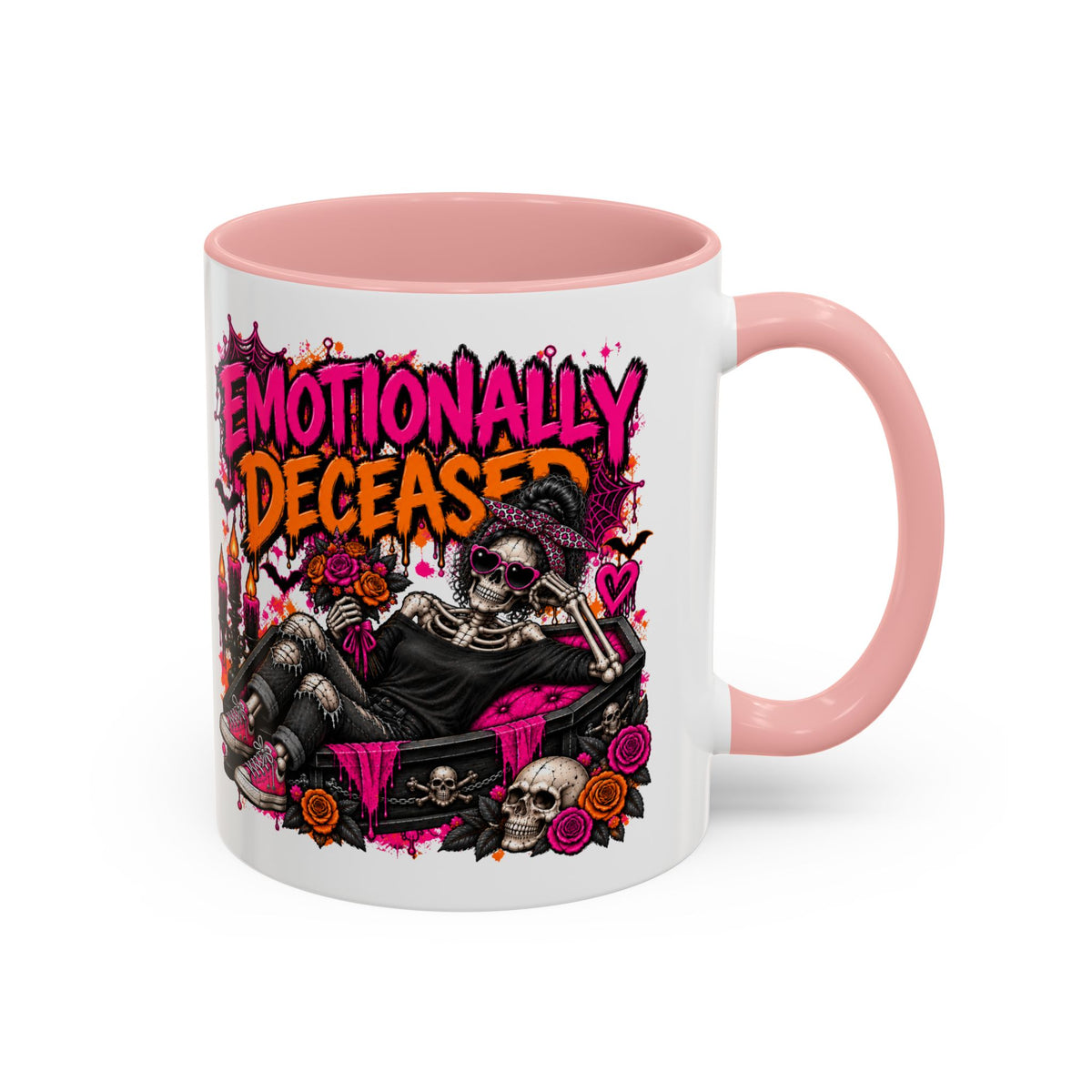 Emotionally Deceased Coffee Mug | Sarcastic Gothic Ceramic Mug by Subbin4Sanity