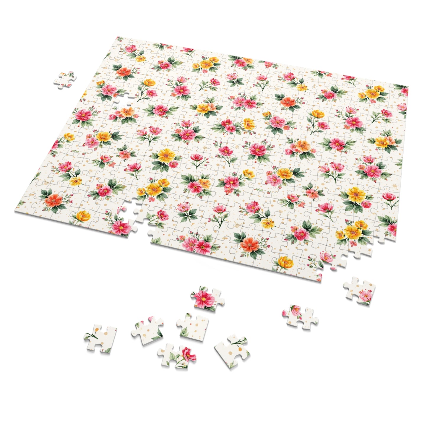 Wildflower Sprinkle Pattern – Splatter Bloom Collection – Puzzle & Tin Storage Box