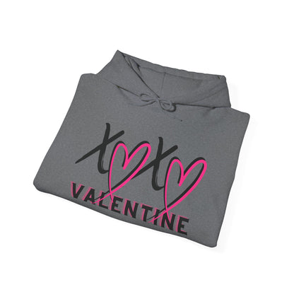 XOXO Valentine Hoodie | Cute Pink Heart Graphic Cozy Pullover by Subbin4Sanity