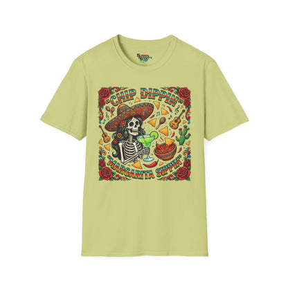 "Chip Dippin Margarita Sippin" (Circle) | Unisex Softstyle T-Shirt