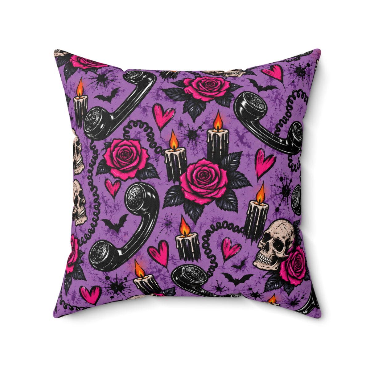 If Karma Needs Help, Call Me + Karma’s Calling Double-Sided Pillowcase & Insert | Gothic Halloween Decor by Subbin4Sanity