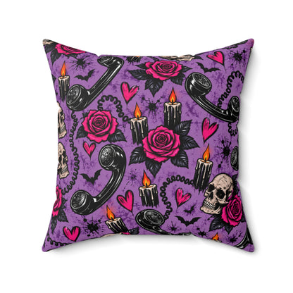 If Karma Needs Help, Call Me + Karma’s Calling Double-Sided Pillowcase & Insert | Gothic Halloween Decor by Subbin4Sanity