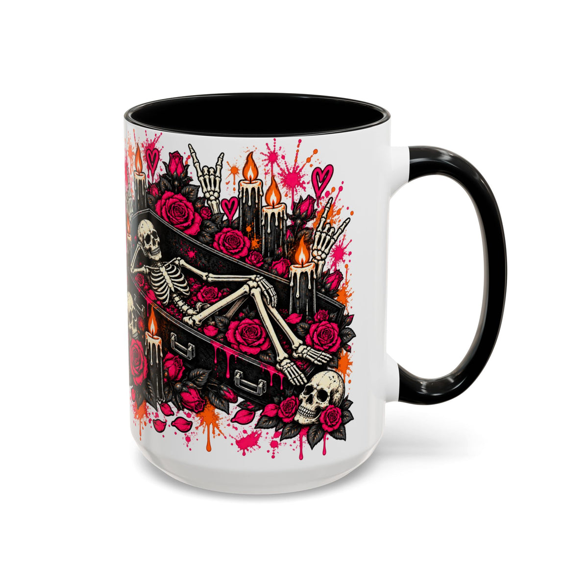 Dead & Unbothered Coffee Mug | Gothic Skeleton Ceramic Mug by Subbin4Sanity