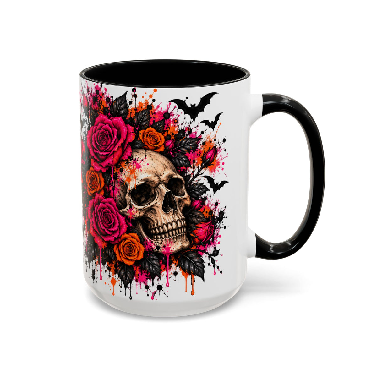 Deadly Blooms Coffee Mug | Gothic Floral Skull Ceramic Mug by Subbin4Sanity