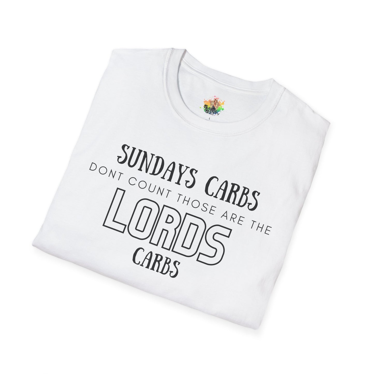 The Lord’s Carbs Graphic T-Shirt | Funny Food Lover Statement Tee by Subbin4Sanity