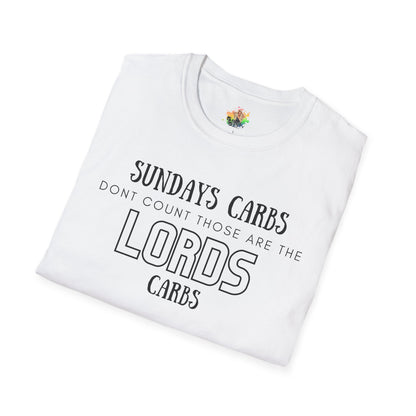 The Lord’s Carbs Graphic T-Shirt | Funny Food Lover Statement Tee by Subbin4Sanity
