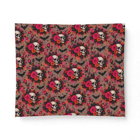 Deadly Blooms Comforter | Gothic Floral Skull Halloween Bedding by Subbin4Sanity