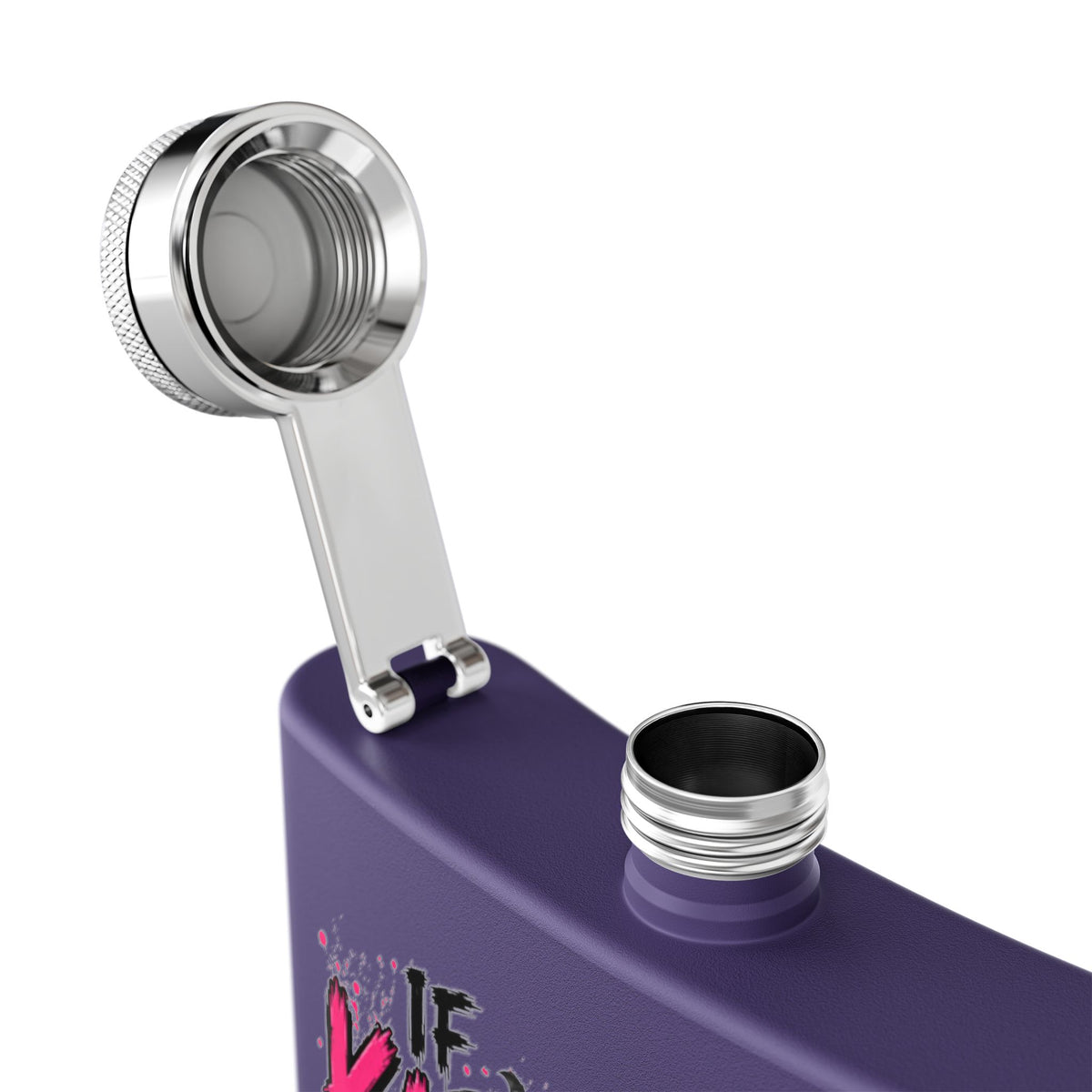 If Karma Needs Help, Call Me 6oz Stainless Steel Flask | Sarcastic Gothic Drinking Flask by Subbin4Sanity