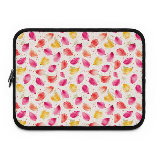 Watercolor Spring Petals Pattern – Splatter Bloom Collection – Laptop Sleeve Protective Case