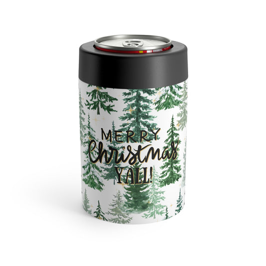 Merry Christmas Y'all Can Holder – Insulated Holiday Tree Can Cooler