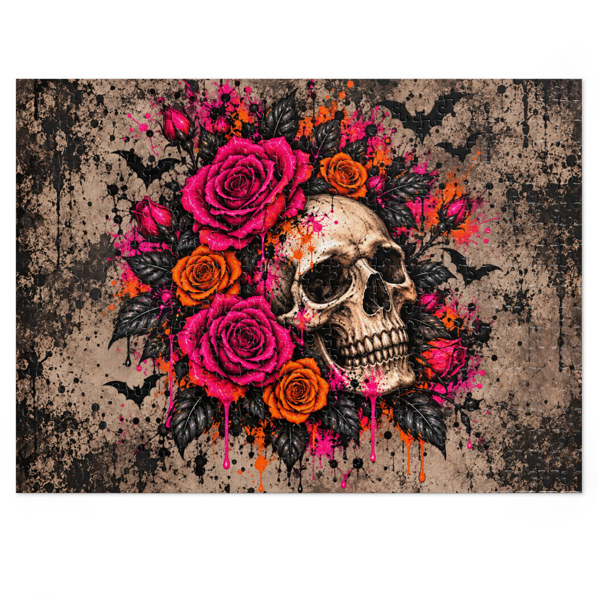 Deadly Blooms Halloween Jigsaw Puzzle | Gothic Floral Skull Puzzle by Subbin4Sanity