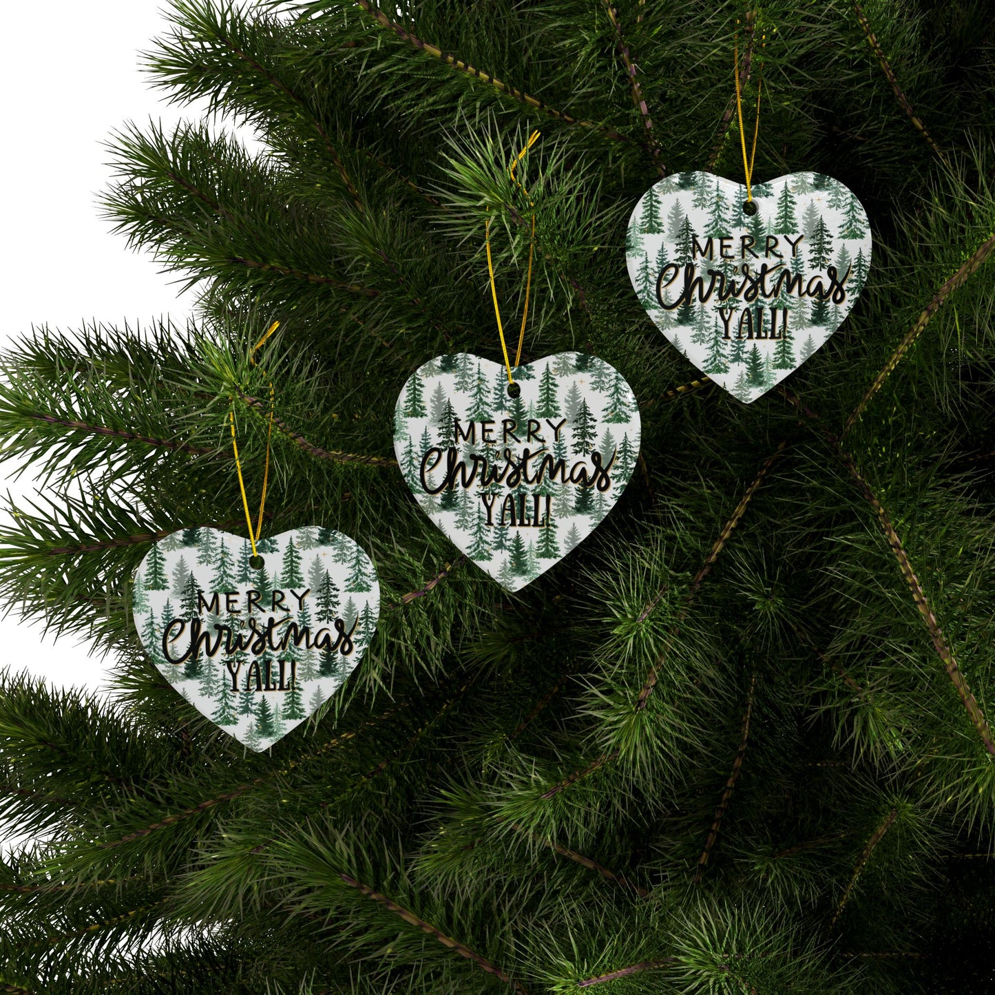 Merry Christmas Y’all Ceramic Ornament | Southern Holiday Tree Decor & Festive Keepsake by Subbin4Sanity