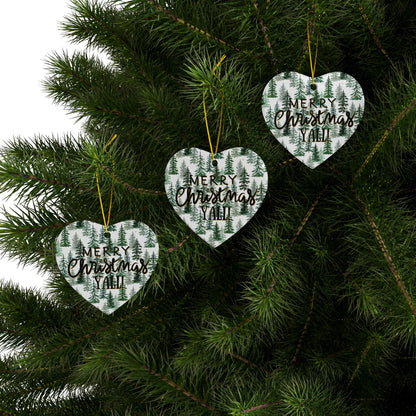 Merry Christmas Y’all Ceramic Ornament | Southern Holiday Tree Decor & Festive Keepsake by Subbin4Sanity