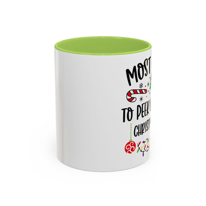 Christmas Coffee Mug, 11oz, "To peak under the Christmas Tree"