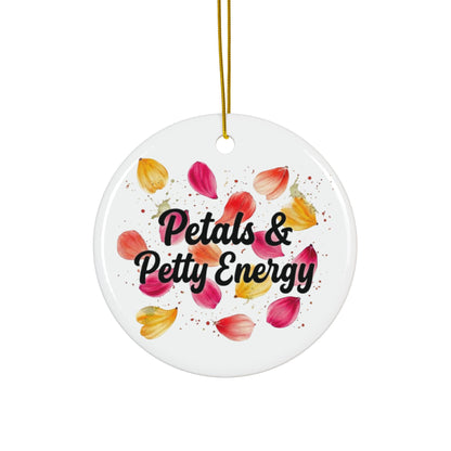 "Petals & Petty Energy" Ceramic Ornament, (1pc, 3pcs, 5pcs, 10pcs)