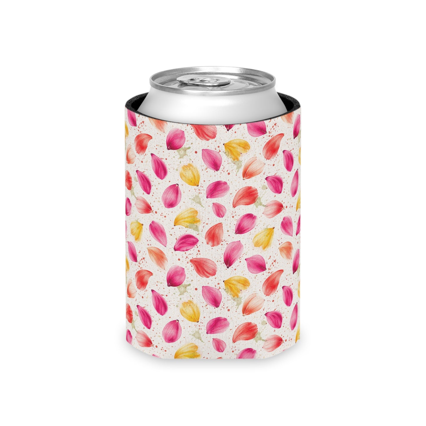 Watercolor Spring Petals Pattern – Splatter Bloom Collection — Lightweight Foam Grip Lined Koozie