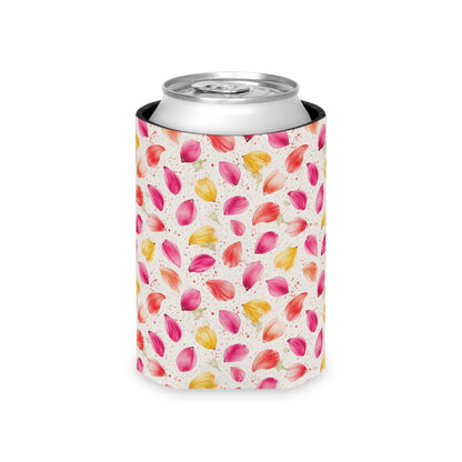 Watercolor Spring Petals Pattern – Splatter Bloom Collection — Lightweight Foam Grip Lined Koozie