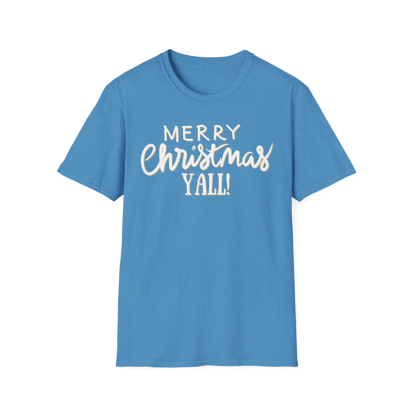 Merry Christmas Y’all Text Graphic T-Shirt | Southern Holiday Tee by Subbin4Sanity