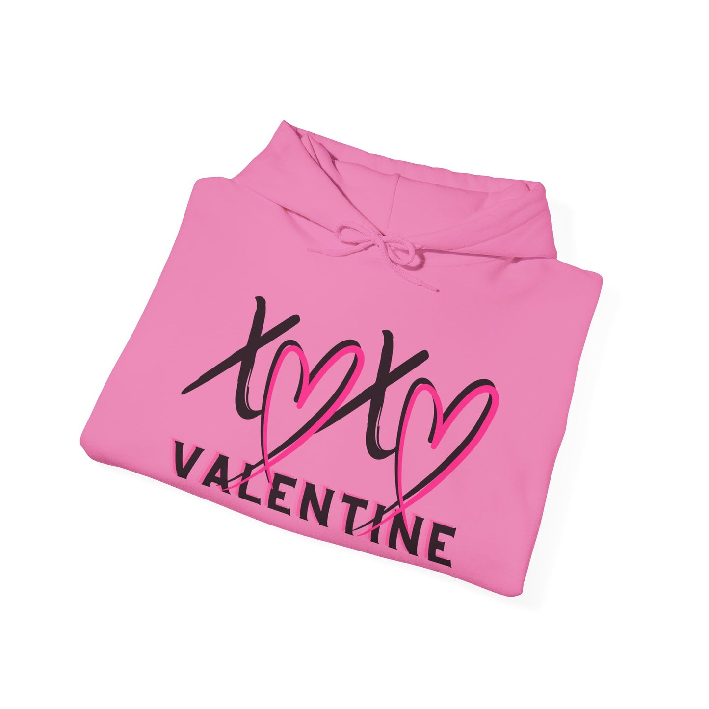 XOXO Valentine Hoodie | Cute Pink Heart Graphic Cozy Pullover by Subbin4Sanity