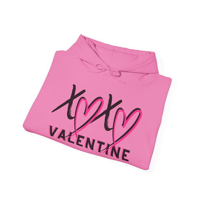 XOXO Valentine Hoodie | Cute Pink Heart Graphic Cozy Pullover by Subbin4Sanity
