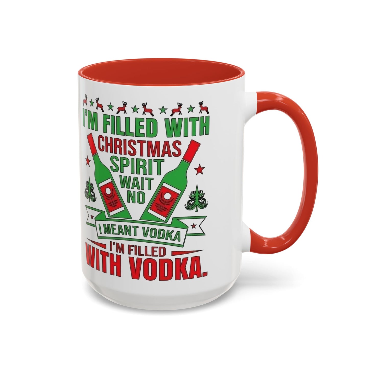 Christmas Coffee Mug, 11oz, "Filled With Vodka"
