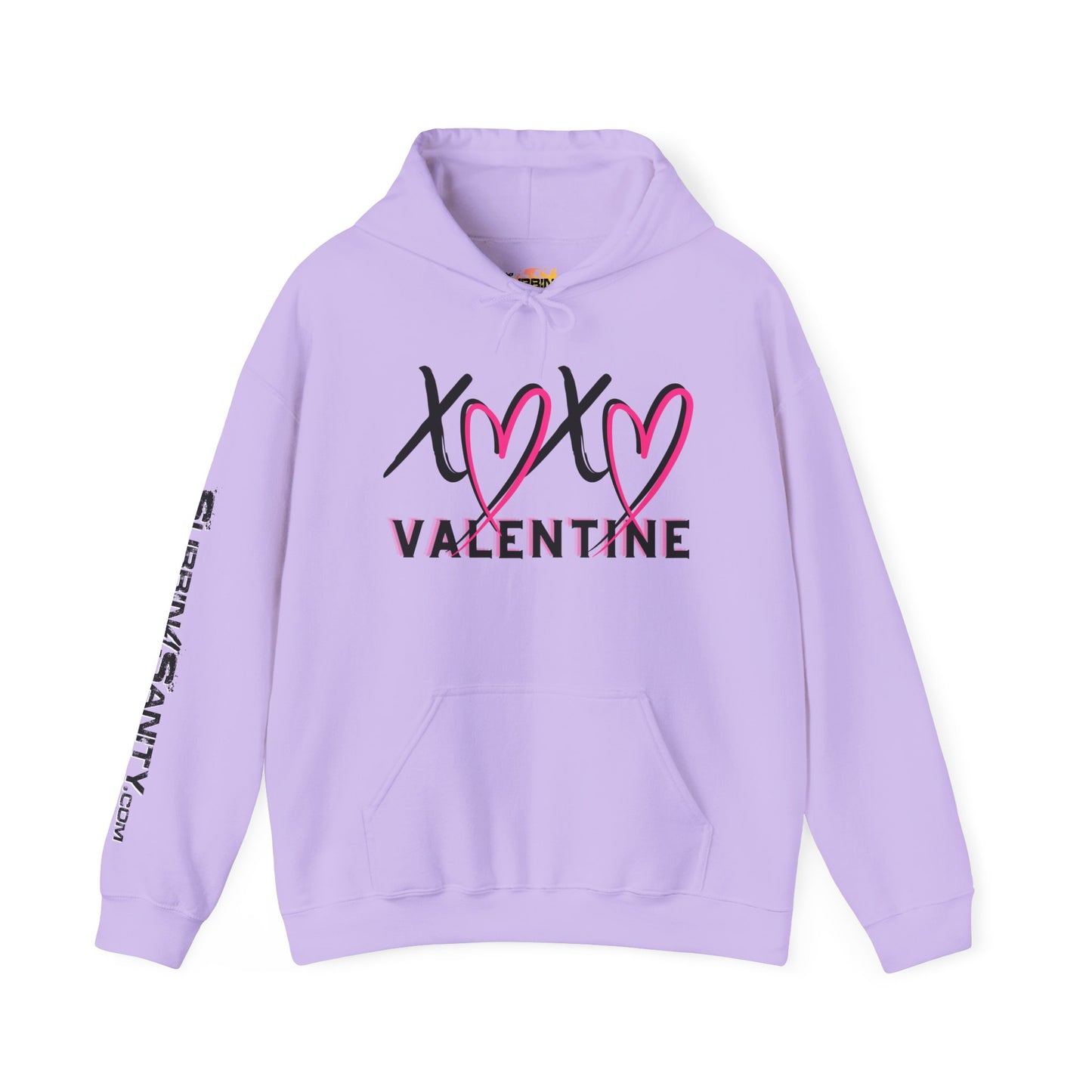 XOXO Valentine Hoodie | Cute Pink Heart Graphic Cozy Pullover by Subbin4Sanity
