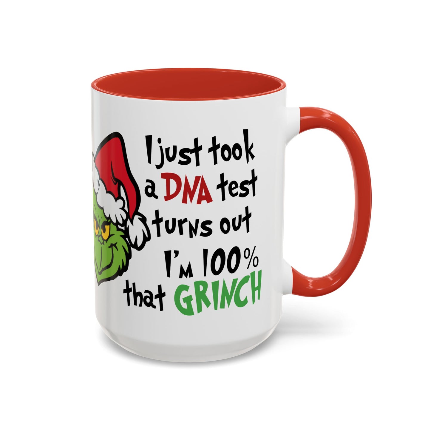 Christmas Coffee Mug, 11oz, "100% Grinch"