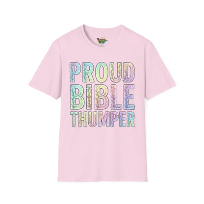 Proud Bible Thumper Pastel Rainbow Easter Faith Unisex Soft Style T-Shirt