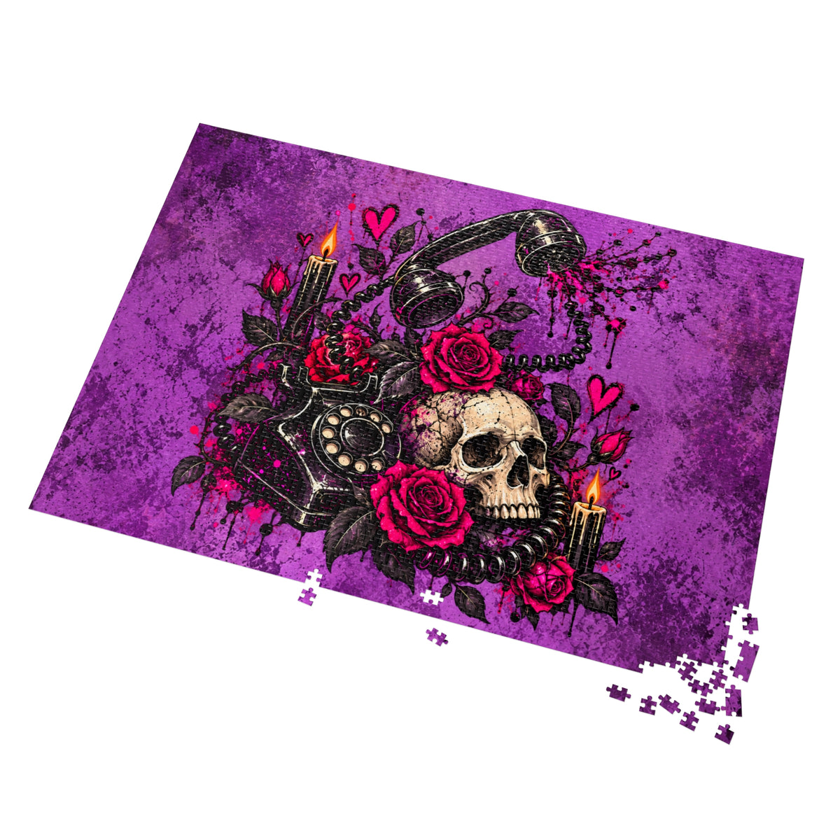 Karma’s Calling Halloween Jigsaw Puzzle | Gothic Skull Statement Puzzle by Subbin4Sanity