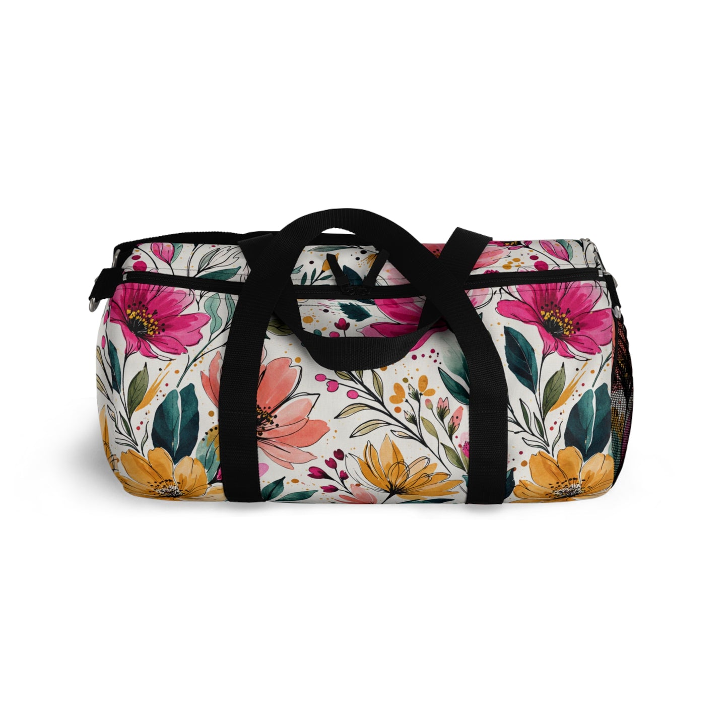 Modern Botanical Wildflower Pattern – Splatter Bloom Collection – Weekend Duffel Travel Bag