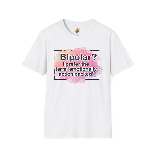 Emotionally Action Packed Graphic T-Shirt | Funny Mental Health Humor Tee by Subbin4Sanity