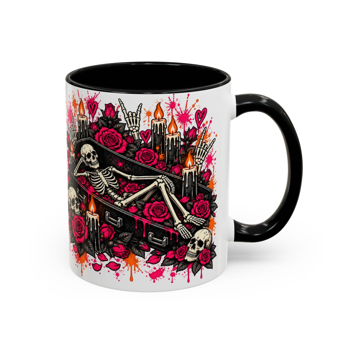 Dead & Unbothered Coffee Mug | Gothic Skeleton Ceramic Mug by Subbin4Sanity