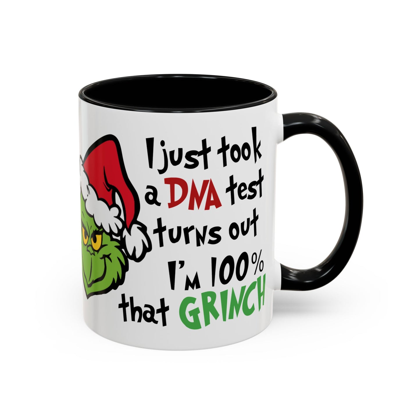 Christmas Coffee Mug, 11oz, "100% Grinch"