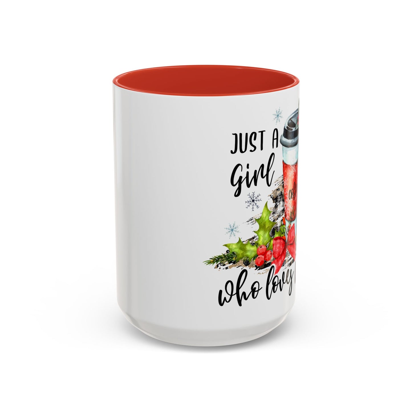 Christmas Coffee Mug, 11oz, "Just a girl who loves winter!"