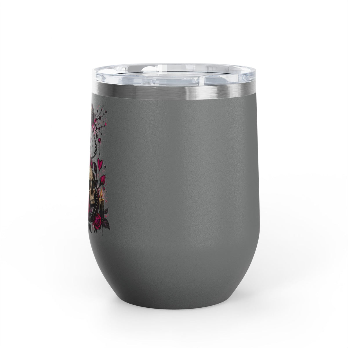 Karma’s Calling 12oz Wine Tumbler | Gothic Skull & Telephone Stainless Steel Cup by Subbin4Sanity