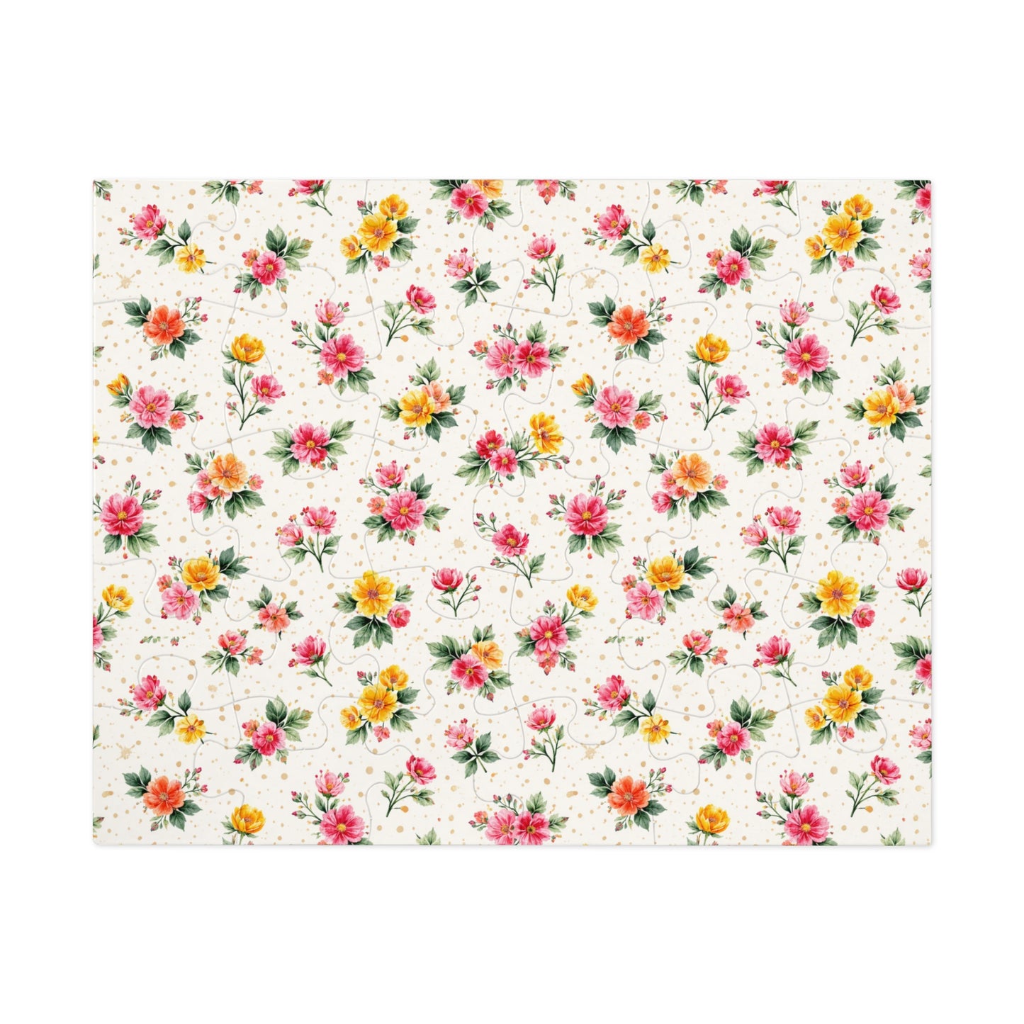 Wildflower Sprinkle Pattern – Splatter Bloom Collection – Puzzle & Tin Storage Box