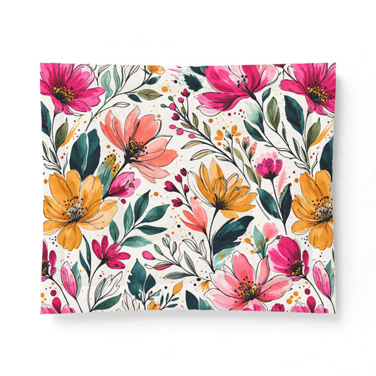 Wildflower Garden Stripe Pattern – Splatter Bloom Collection – Comforter