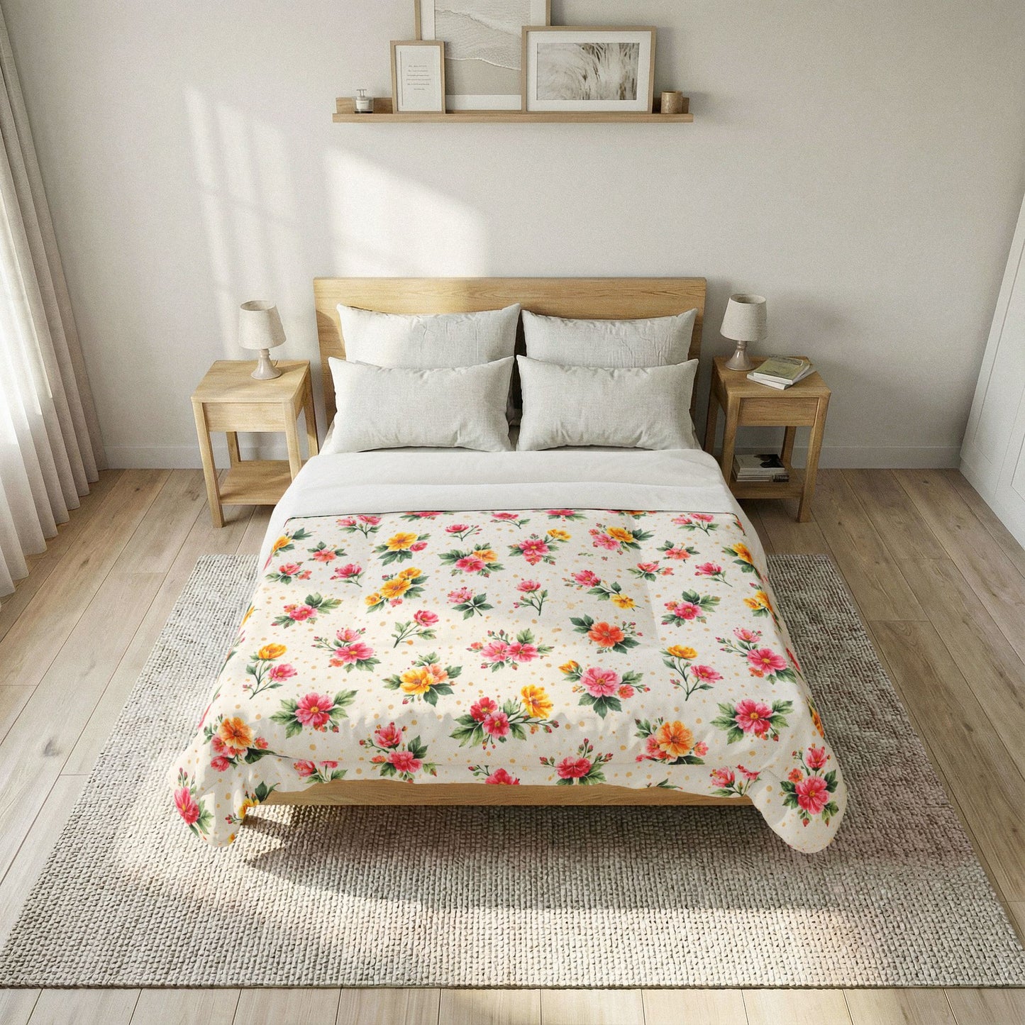 Wildflower Sprinkle Pattern – Splatter Bloom Collection – Comforter