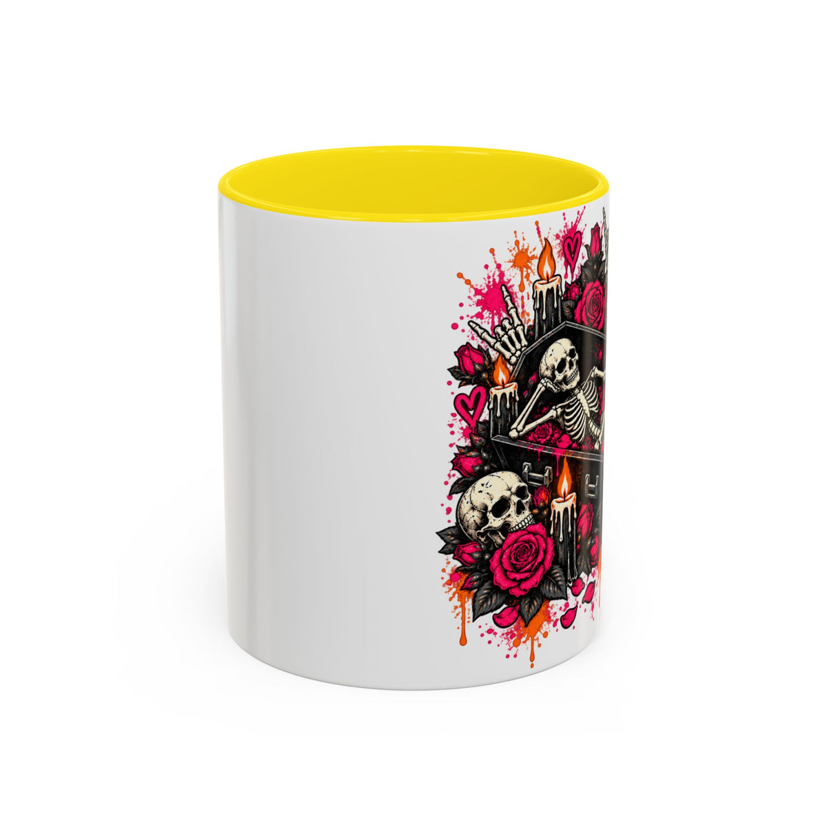 Dead & Unbothered Coffee Mug | Gothic Skeleton Ceramic Mug by Subbin4Sanity