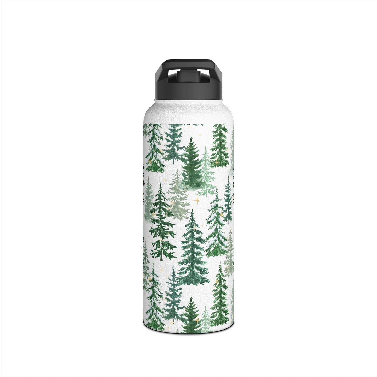 Merry Christmas Y'all Stainless Steel Water Bottle — Christmas Tree Design