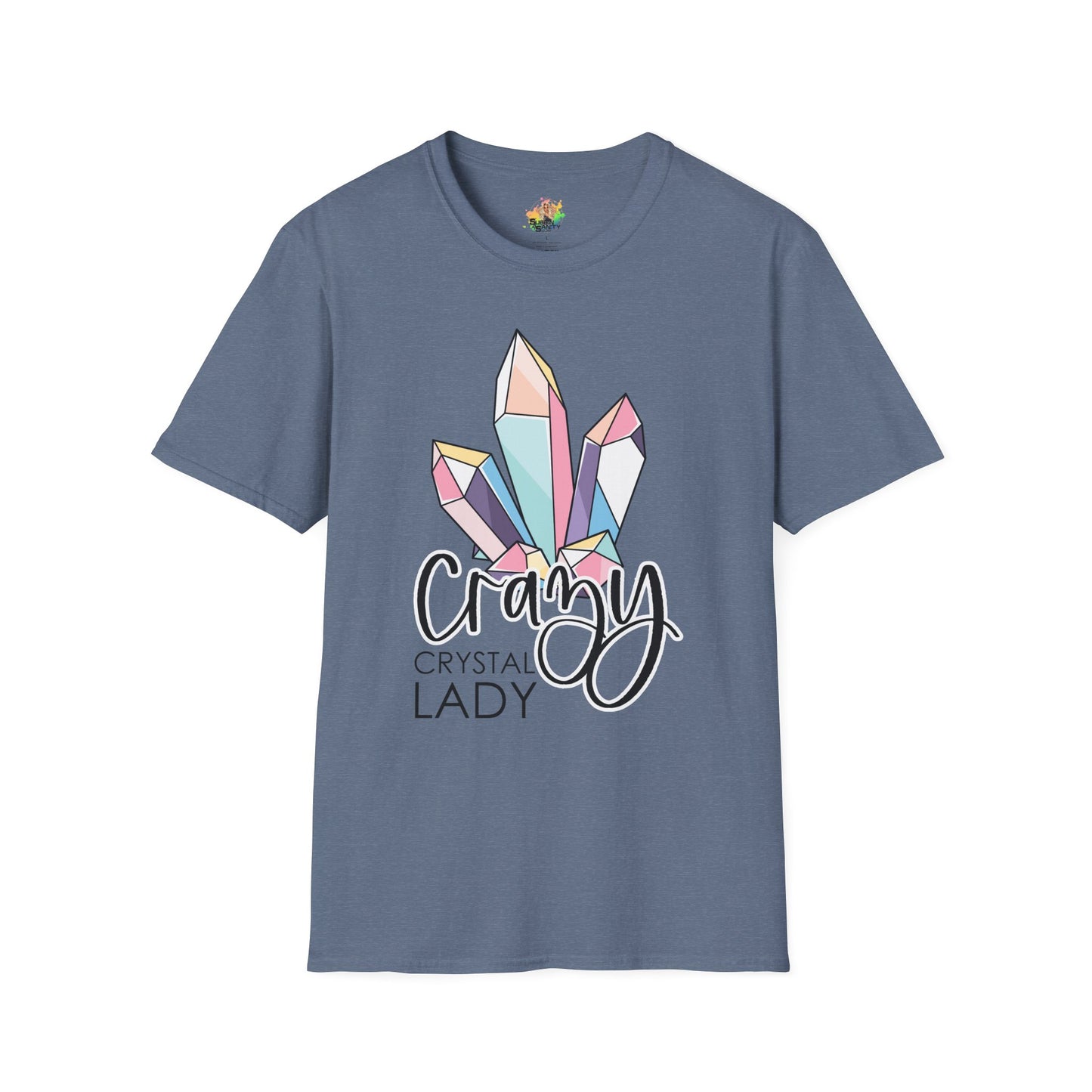 Crazy Crystal Lady Graphic T-Shirt | Funny Witchy Statement Tee by Subbin4Sanity