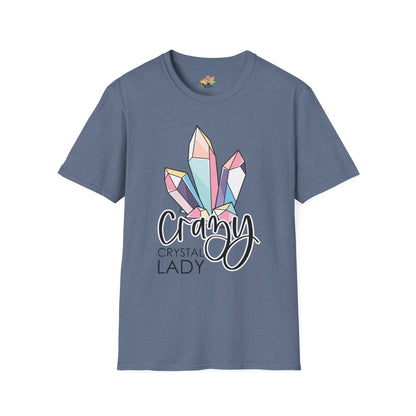 Crazy Crystal Lady Graphic T-Shirt | Funny Witchy Statement Tee by Subbin4Sanity