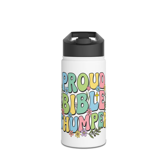 Proud Bible Thumper Multicolor Spring Easter Faith Stainless Steel Water Bottle
