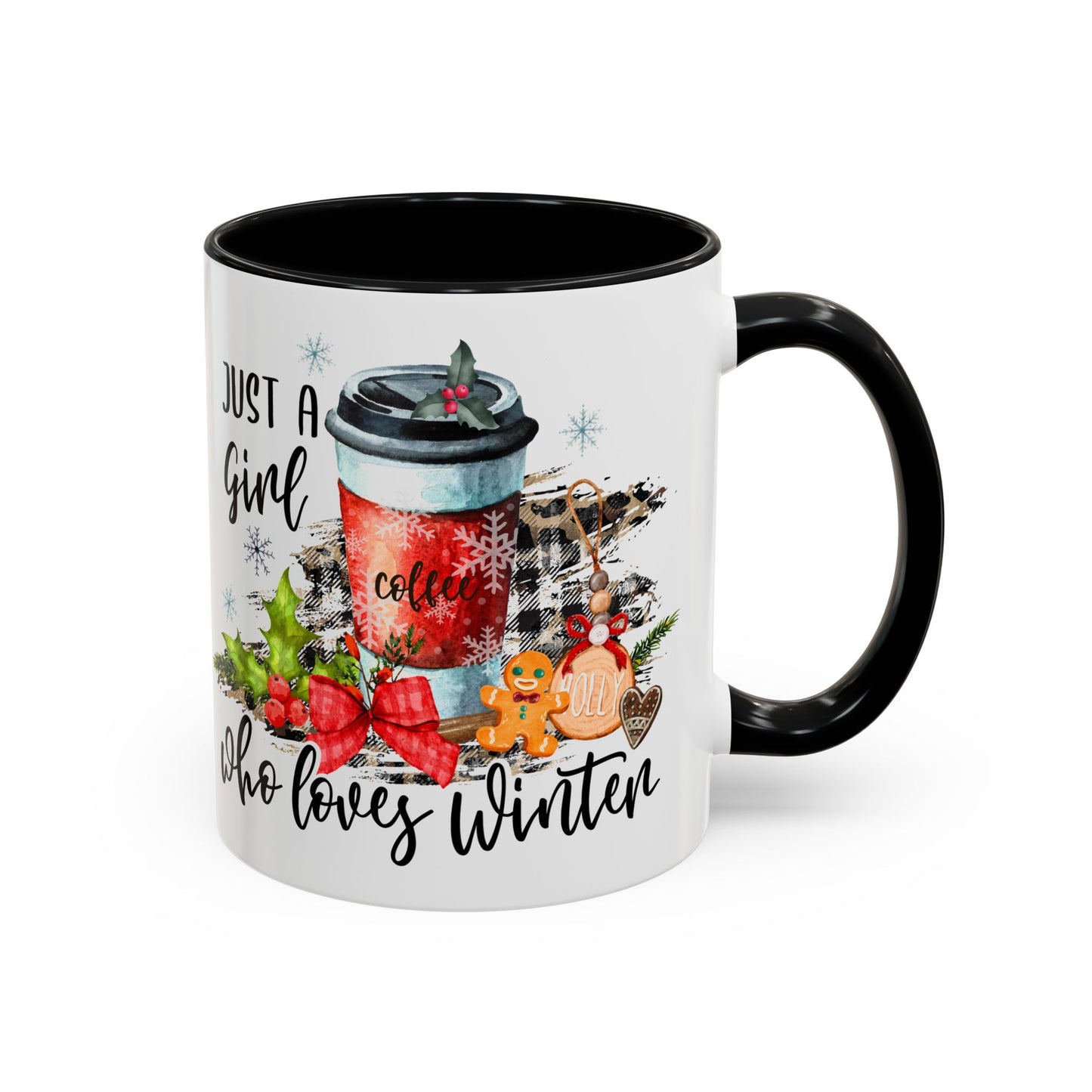 Christmas Coffee Mug, 11oz, "Just a girl who loves winter!"