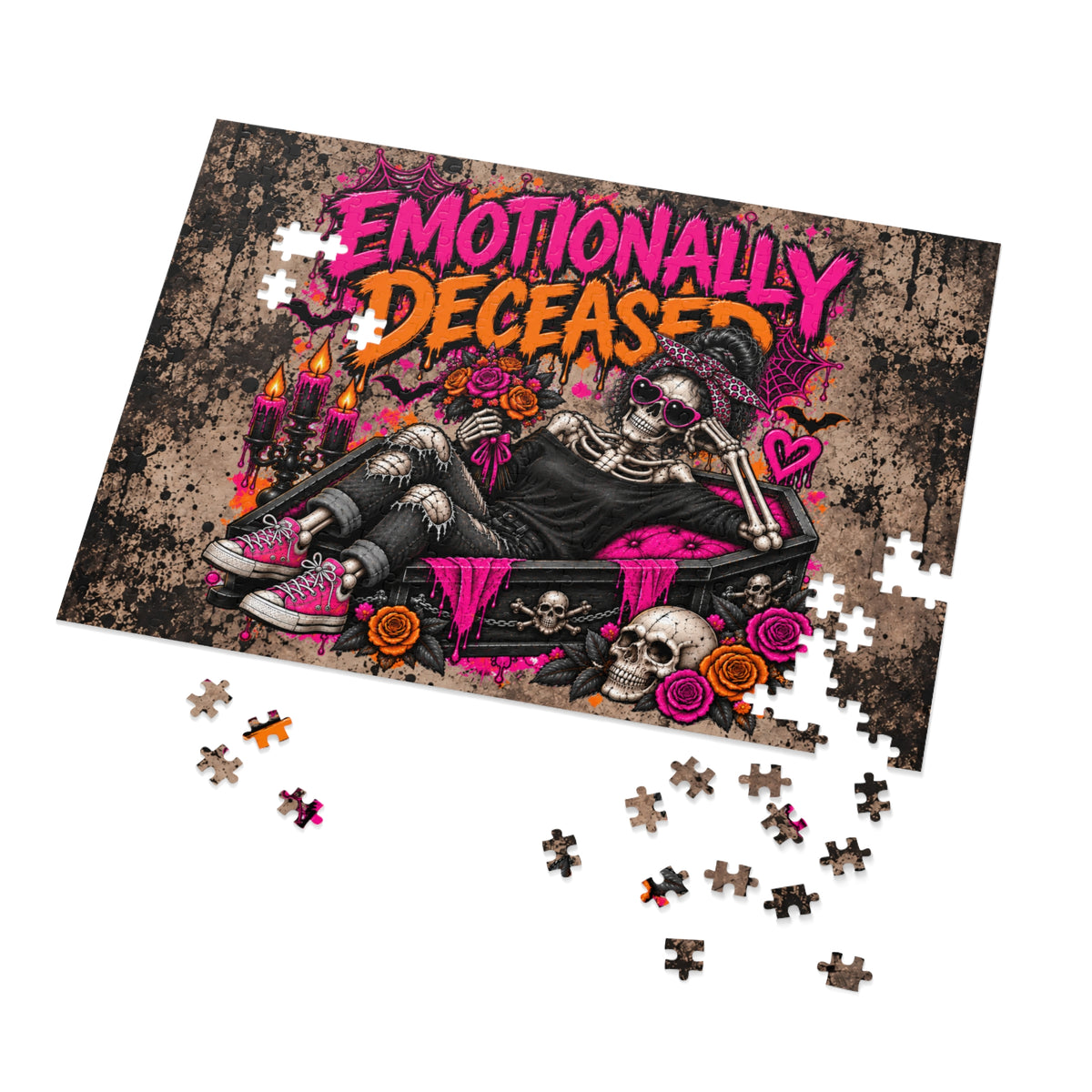 Emotionally Deceased Halloween Jigsaw Puzzle | Dark Humor Gothic Puzzle by Subbin4Sanity