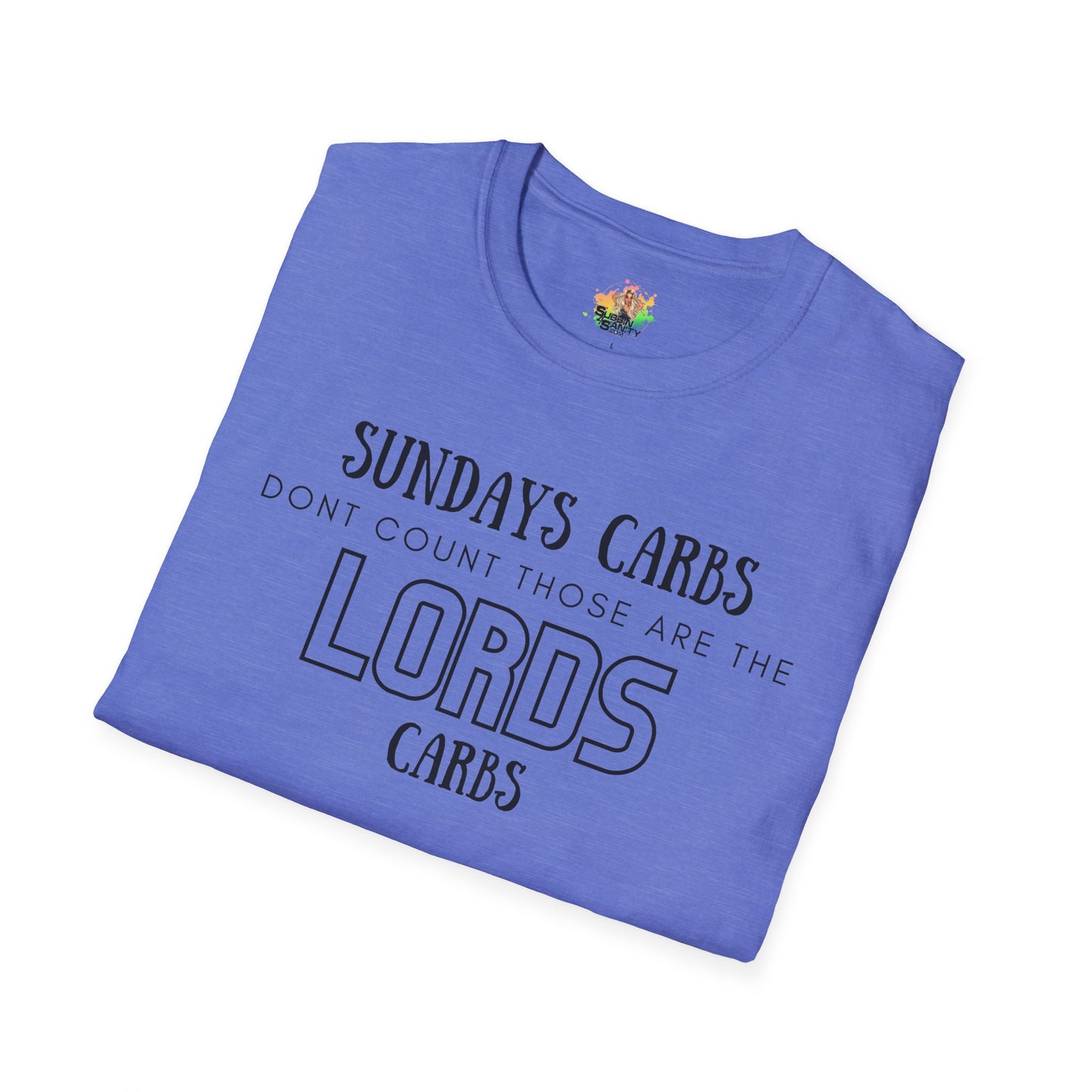 The Lord’s Carbs Graphic T-Shirt | Funny Food Lover Statement Tee by Subbin4Sanity