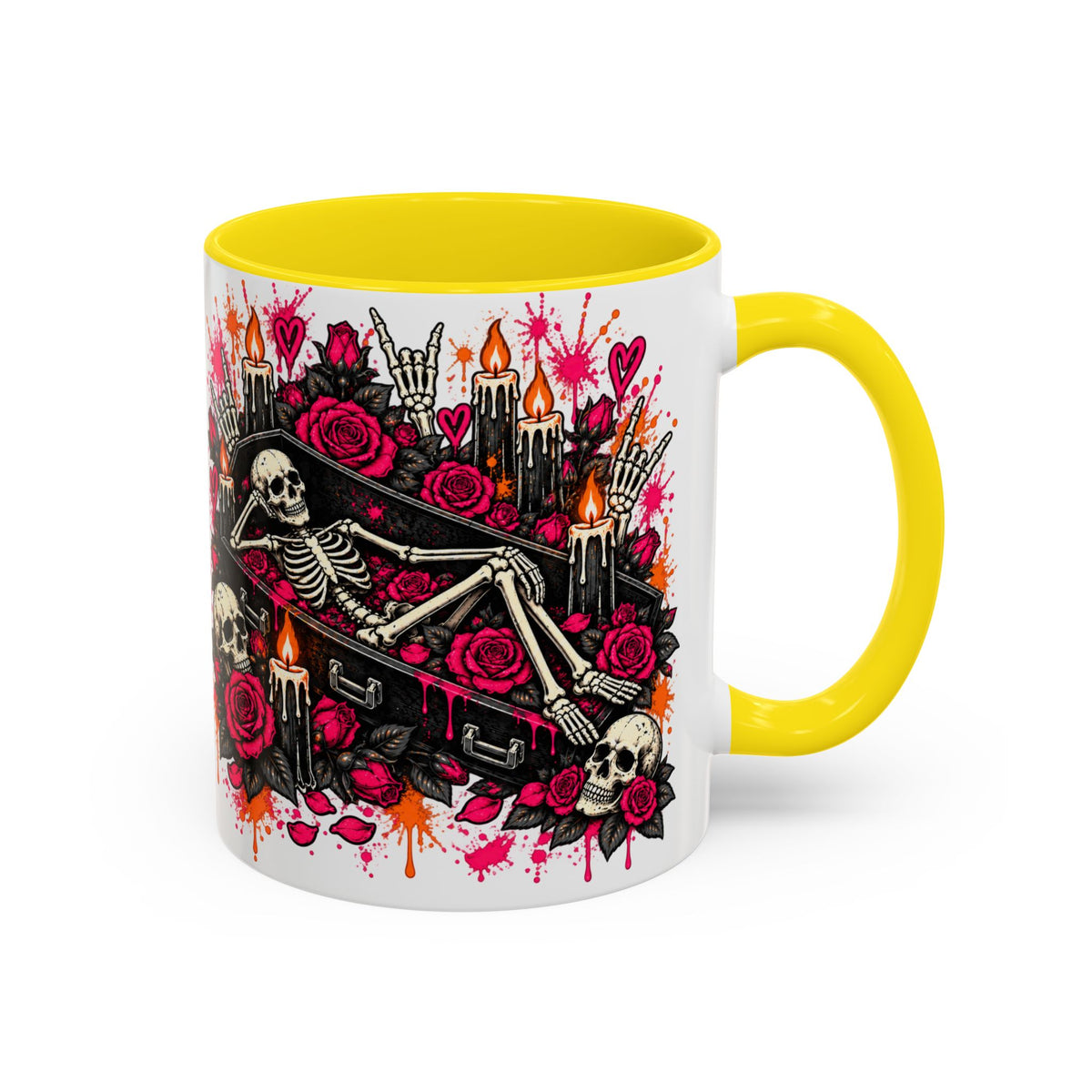 Dead & Unbothered Coffee Mug | Gothic Skeleton Ceramic Mug by Subbin4Sanity