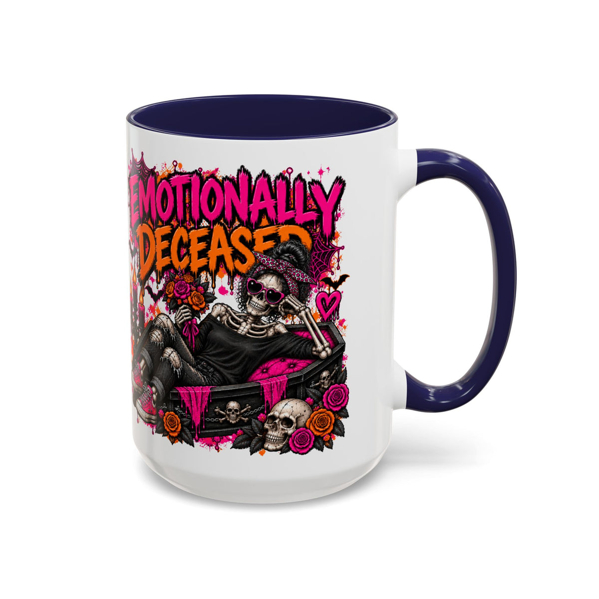Emotionally Deceased Coffee Mug | Sarcastic Gothic Ceramic Mug by Subbin4Sanity